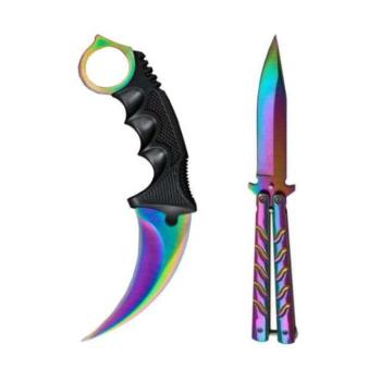 2 db Fade evőeszköz készlet, Karambit, Balisong kép