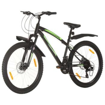 21 sebességes fekete mountain bike 26 hüvelykes kerékkel 36 cm kép