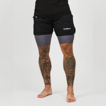 2in1 Black Grey férfi rövidnadrág GymBeam kép