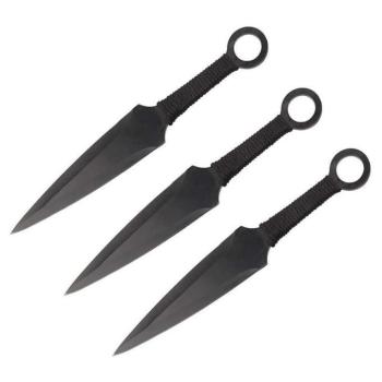 3 dobókés készlet IdeallStore®, Giant Kunai, 23 cm, fekete, borít... kép