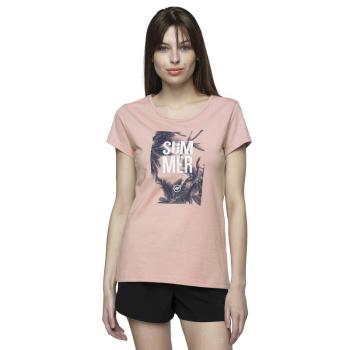 4F-WOMENS T-SHIRT-H4L21-TSD025-65S-PALE CORAL Rózsaszín S kép