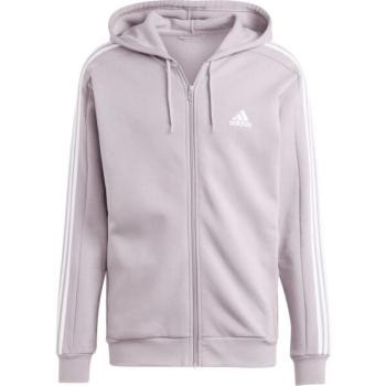 adidas ESSENTIALS FLEECE 3-STRIPES FULL-ZIP HOODIE Férfi pulóver, rózsaszín, méret kép