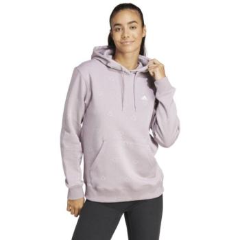 adidas ESSENTIALS MONOGRAM REGULAR FLEECE GRAPHIC HOODIE Női pulóver, lila, méret kép