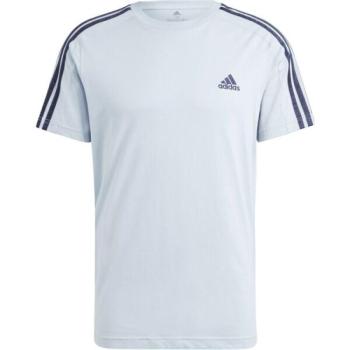 adidas ESSENTIALS SINGLE JERSEY 3-STRIPES Férfi póló, világoskék, méret kép