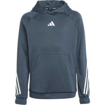 adidas TI HOODIE Fiú sportpulóver edzésre, sötétszürke, méret kép