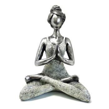 Ancient wisdom AWG Yoga Lady Manneken szobor, Namasté, ezüst - fehér 24 cm kép