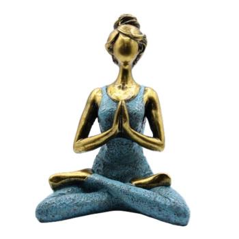 Ancient wisdom AWG Yoga Lady manöken Namasté bronz - türkiz 24 cm kép