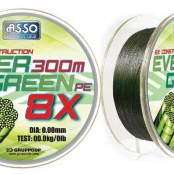 Asp8x120 asso pe8x evergreen 130m 16kg fonott zsinór kép