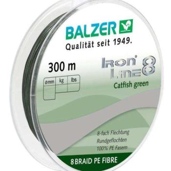 Balzer iron line 8 catfish 300m 0,50mm zöld fonott zsinór kép