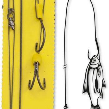 Black cat - 6/0 - 3/0 bouy and boat ghost double hook rig l 100kg h... kép