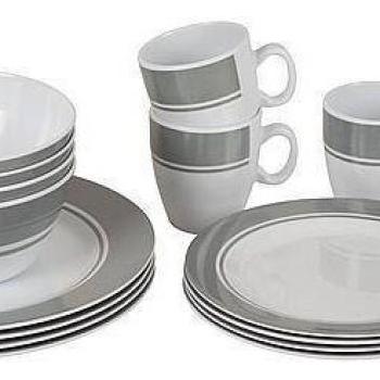 Bo-Camp Dinner set 16pcs melamine grey kép