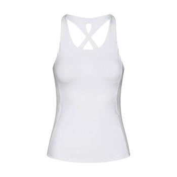 Bodhi Niyama Essentials Crossed Back Tank Top női felső, beépített kosarakkal, fehér Méret: L kép