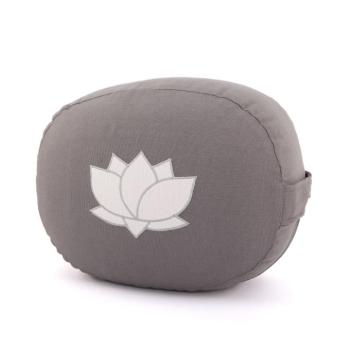 Bodhi Yoga Bodhi meditációs párna ovális lótuszvirággal, organikus pamutból, 29 x 15 cm Farba: Sivá kép