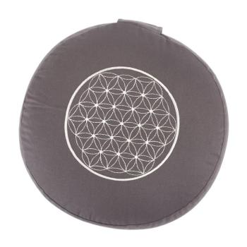 Bodhi Yoga Bodhi meditációs párna RONDO ECO Az élet virága mintával, tönköly töltelékkel 32 cm Szín: szürke kép