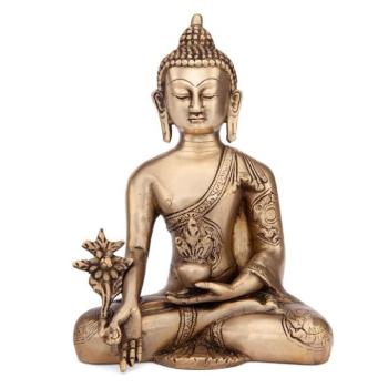 Buddha réz szobor, aranyozott, 18cm - Bodhi kép