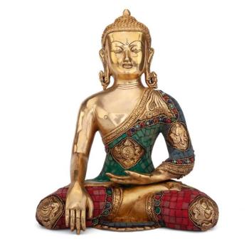 Buddha réz szobor, többszínű, 30cm - Bodhi kép