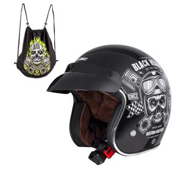 Bukósisak W-TEC V541 Black Heart  Skull, fekete fényes  L(59-60) kép