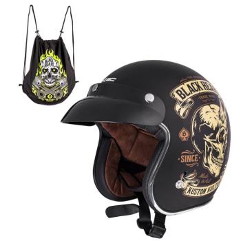 Bukósisak W-TEC V541 Black Heart  Skull Horn, matt fekete  XXL(63-64) kép