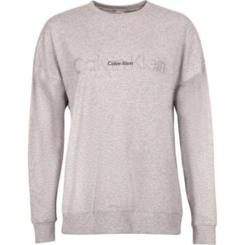 Calvin Klein EMBOSSED ICON LOUNGE-L/S SWEATSHIRT Női pulóver, szürke, méret kép