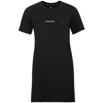 Calvin Klein EMBOSSED ICON LOUNGE-S/S NIGHSHIRT Női ruha, fekete, méret kép