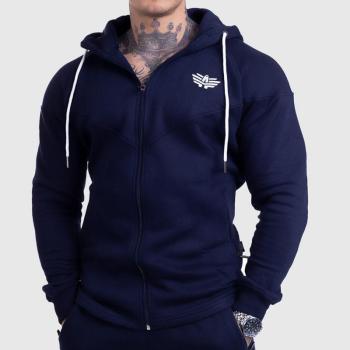 Cipzáros fitness pulóver Iron Aesthetics Round, navy kép