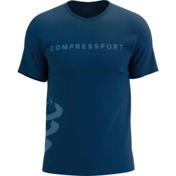 Compressport LOGO SS TSHIRT Férfi póló edzéshez, kék, méret kép