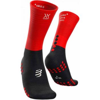 Compressport MID COMPRESSION SOCKS Magasszárú futózokni, piros, méret kép