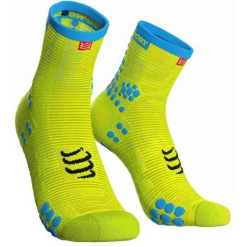 Compressport RACE V3.0 RUN HI Futózokni, fényvisszaverő neon, méret kép