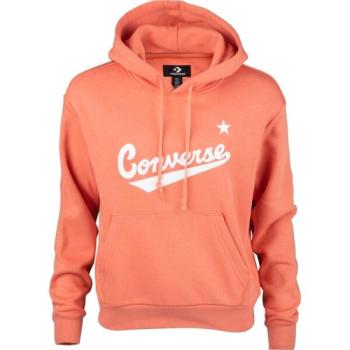 Converse SCRIPTED LOGO FLEECE HOODIE Női pulóver, narancssárga, méret kép