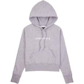 Converse STRIP WORDMARK FLEECE HOODIE Női pulóver, szürke, méret kép