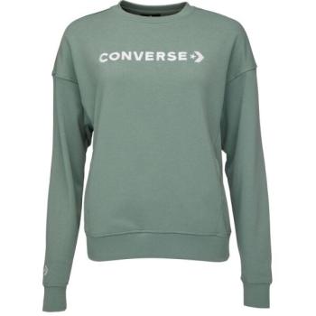 Converse WORDMARK FLEECE HOODIE EMB Női pulóver, zöld, méret kép