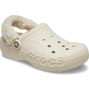 Crocs BAYA LINED FUZZ STRAP CLOG Férfi papucs, bézs, méret 42/43 kép