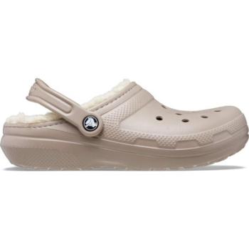 Crocs CLASSIC FUZZ LINED CLOG Uniszex belebújós cipő, bézs, méret 36/37 kép