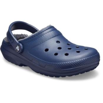 Crocs CLASSIC FUZZ LINED CLOG Uniszex belebújós cipő, sötétkék, méret 36/37 kép