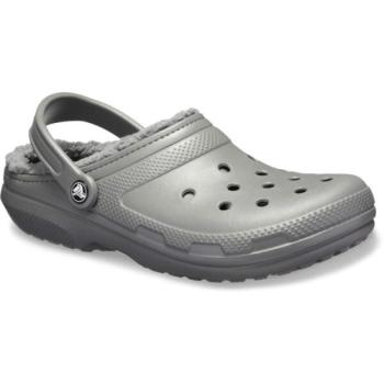 Crocs CLASSIC FUZZ LINED CLOG Uniszex belebújós cipő, szürke, méret 36/37 kép