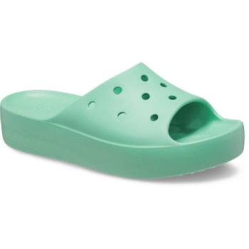 Crocs CLASSIC PLATFORM SLIDE Uniszex papucs, világoszöld, méret 36/37 kép