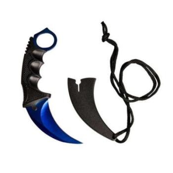 CS kés: GO Karambit Deep Blue tokkal és zsinórral kép