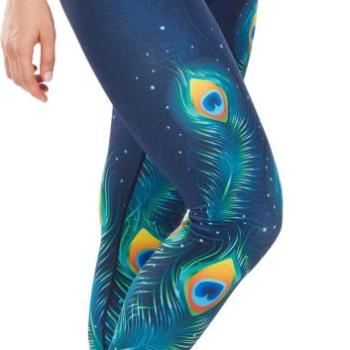 Dedoles Vidám sport leggings Pávatollak kék XS méret kép