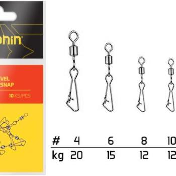 Delphin Rolling Swivel with Fastlock Snap  4-es méretben, 20 kg, 10db kép