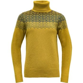 Devold SYVDE WOOL HIGH NECK Női pulóver, sárga, méret kép