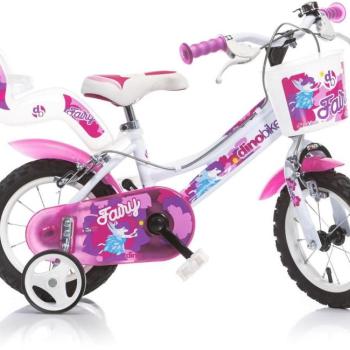 Dino bikes 12" fehér-rózsaszín kép