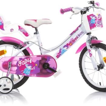 Dino bikes 166 RSN FAIRY 16" fehér, rózsaszín minta kép