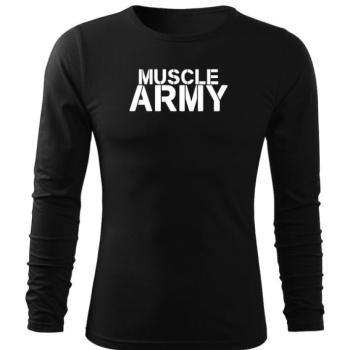 DRAGOWA Fit-T hosszú ujjú póló muscle army , fekete 160g/m2 kép