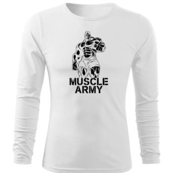 DRAGOWA Fit-T hosszú ujjú póló muscle army man, fehér 160g/m2 kép