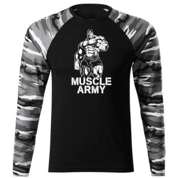 DRAGOWA Fit-T hosszú ujjú póló muscle army man, metro 160g/m2 kép