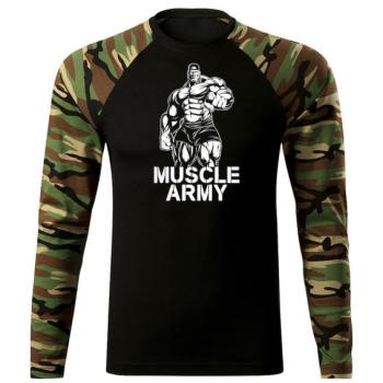 DRAGOWA Fit-T hosszú ujjú póló muscle army man, woodland 160g/m2 kép