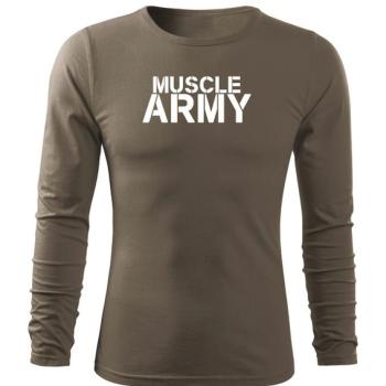 DRAGOWA Fit-T hosszú ujjú póló muscle army , oliva 160g/m2 kép