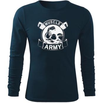 DRAGOWA Fit-T hosszú ujjú póló muscle army original, sötétkék160g/m2 kép