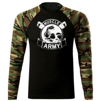 DRAGOWA Fit-T hosszú ujjú póló muscle army original, woodland 160g/m2 kép