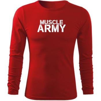 DRAGOWA Fit-T hosszú ujjú póló muscle army, piros 160g/m2 kép